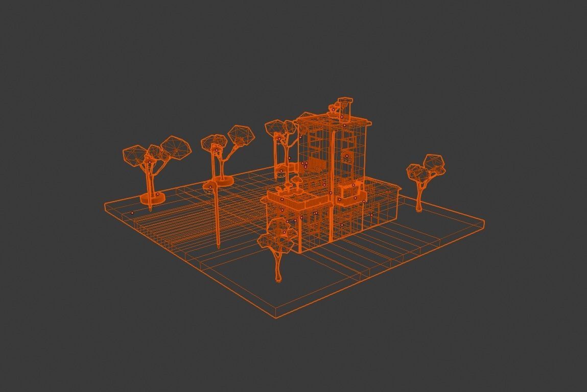 Isometric house 3D Low-poly 3D model_8