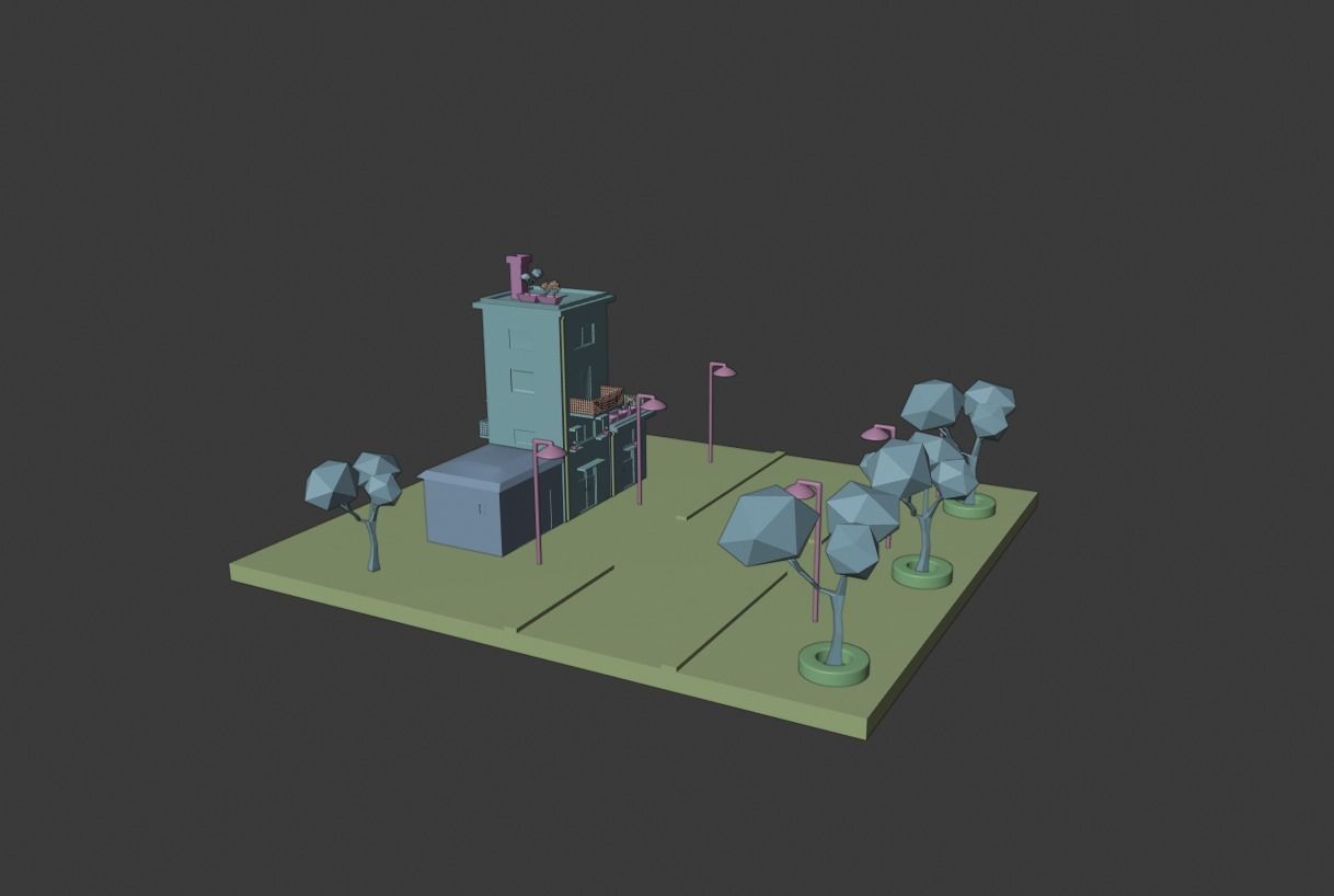 Isometric house 3D Low-poly 3D model_5