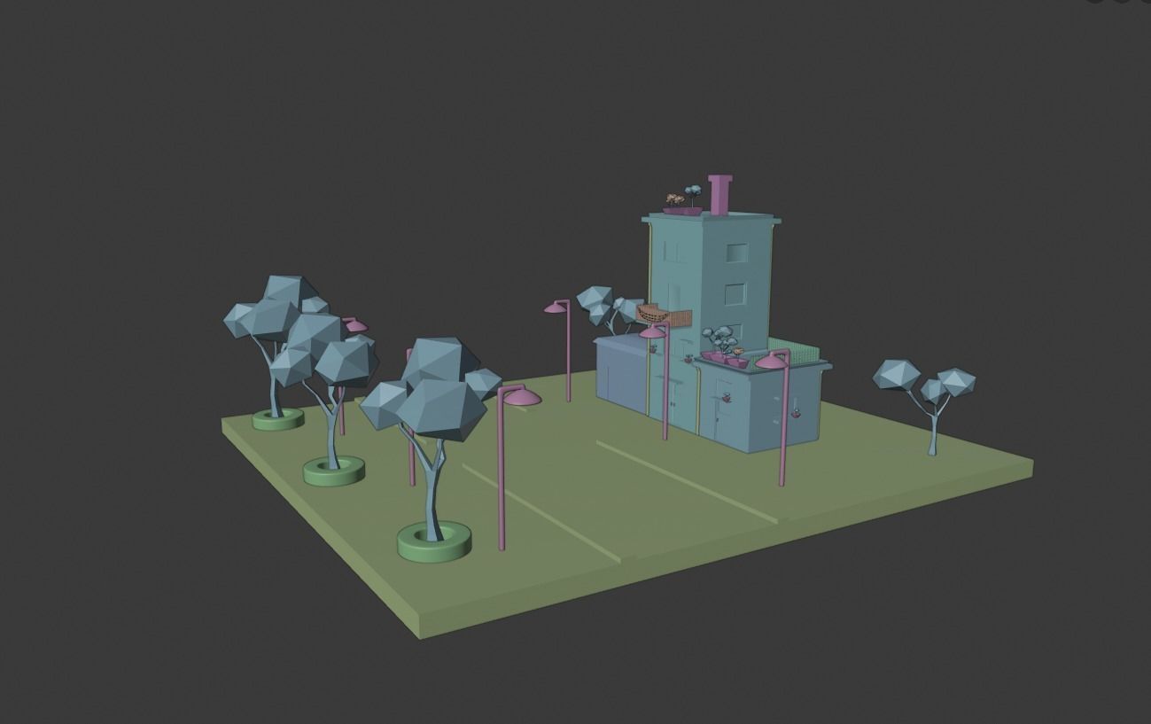 Isometric house 3D Low-poly 3D model_6