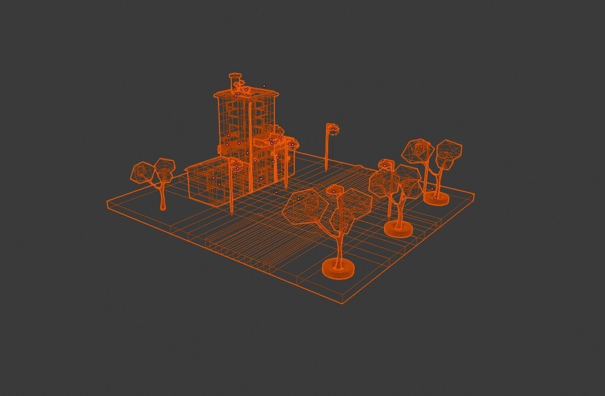 Isometric house 3D Low-poly 3D model_9