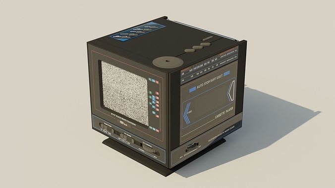 70s Television Casette Radio and Clock box 3D model