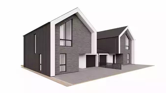 DETACHED HOUSE ARCHICAD SKP LUMION12