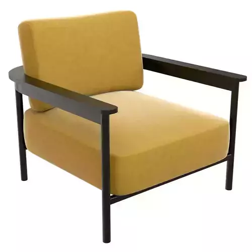 Armchair Hood Zanette Tomasella yellow 3D model