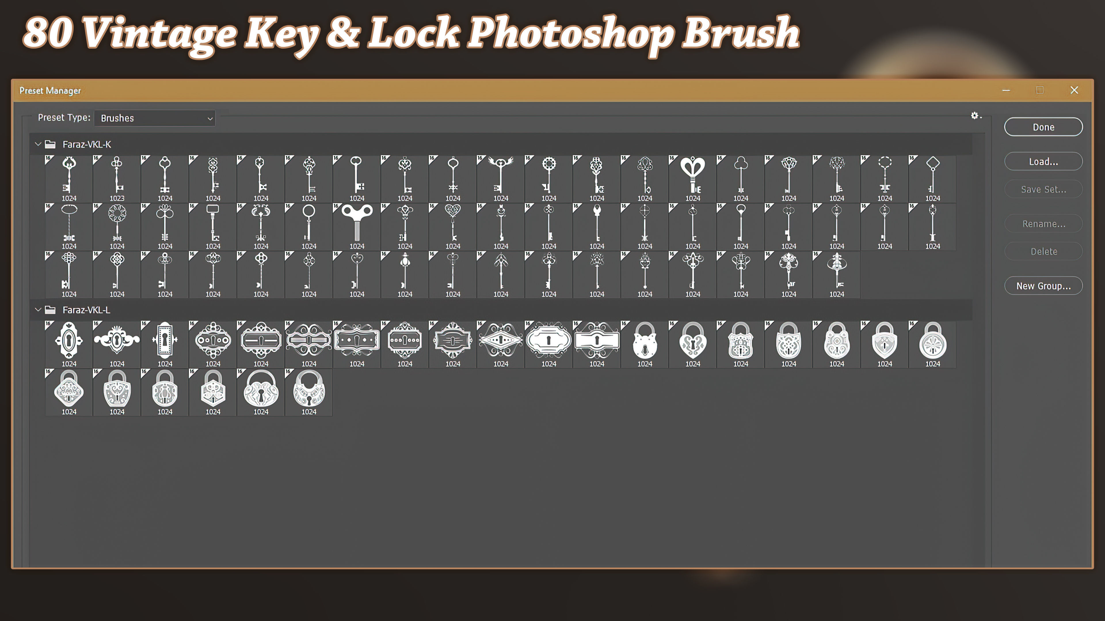 80 Vintage Key and Lock 3D Model   Alpha   Brush 3D model_5