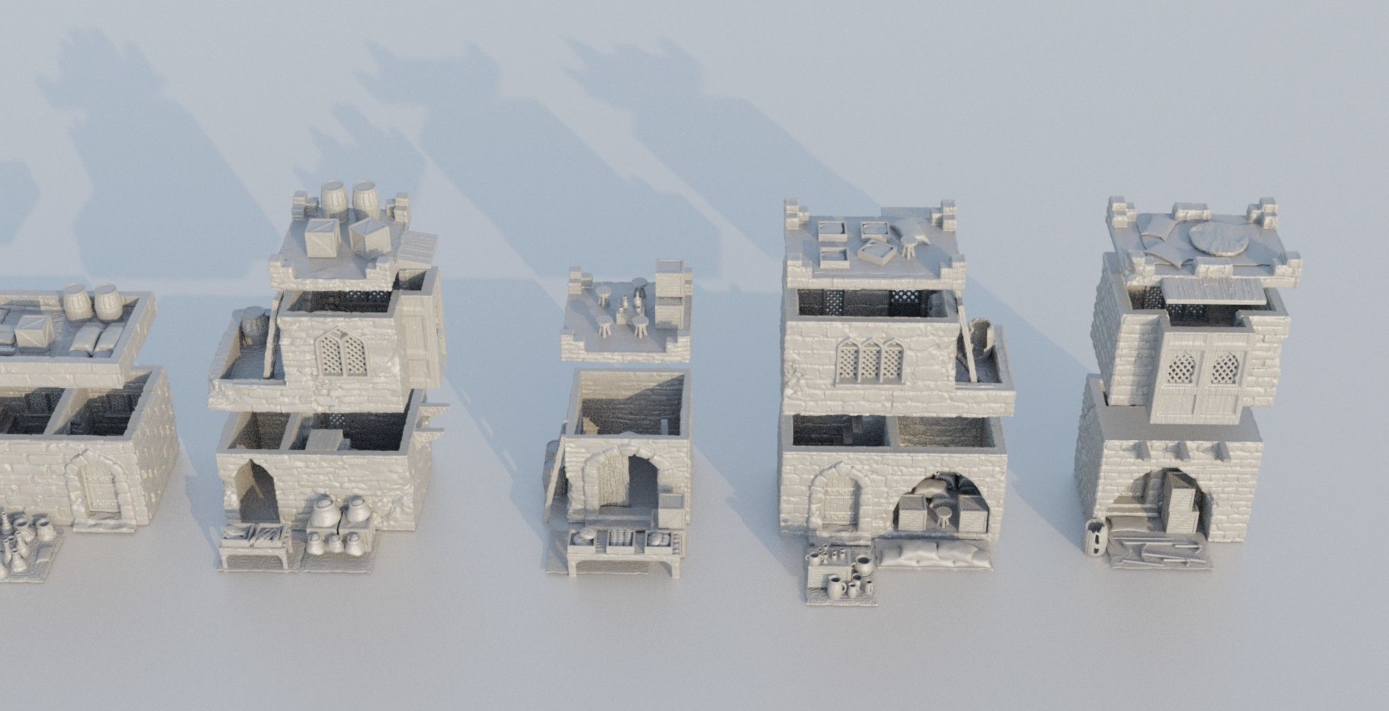 Desert Baazar District  Tabletop Terrain 28 mm 3D print model_2