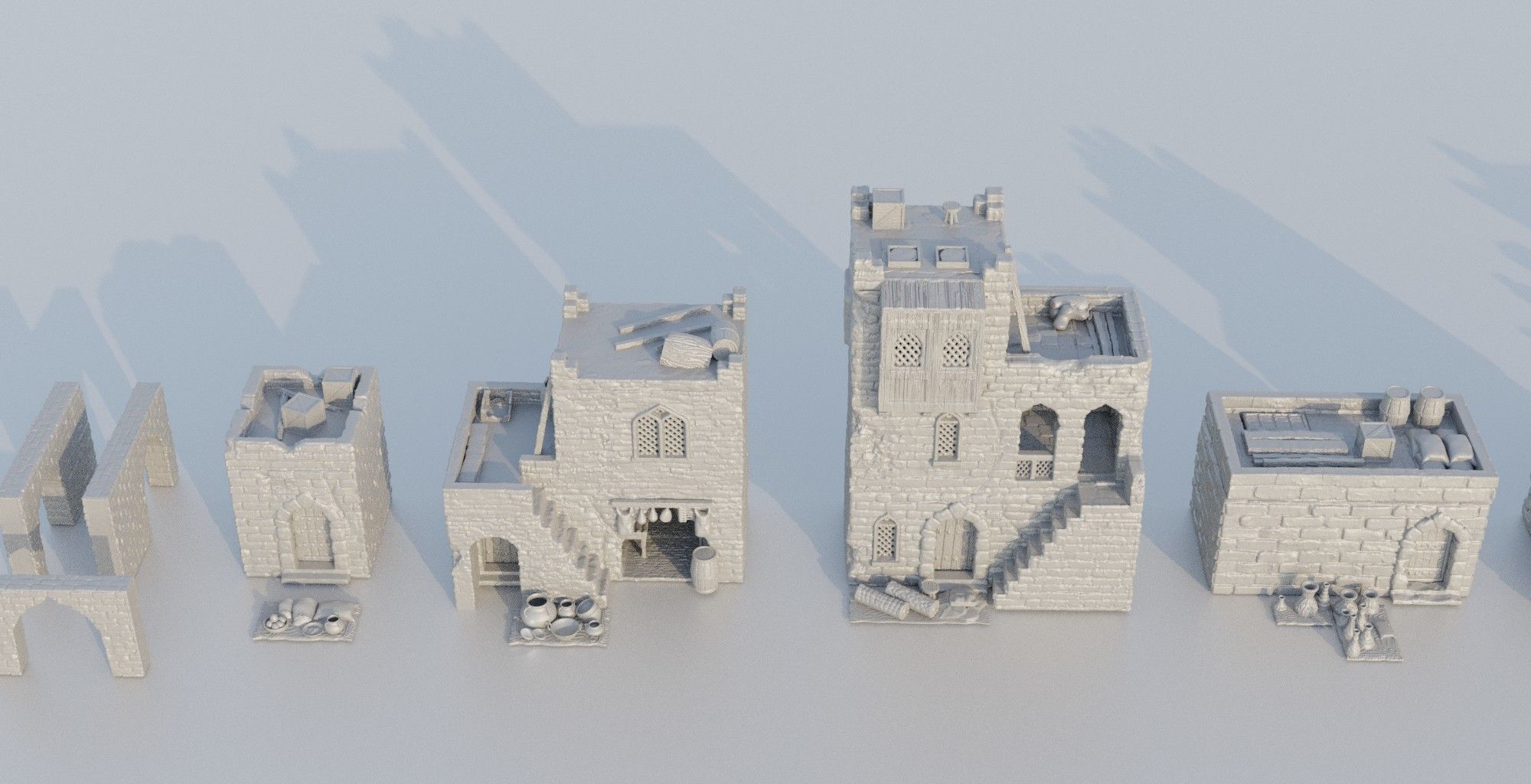 Desert Baazar District  Tabletop Terrain 28 mm 3D print model_9