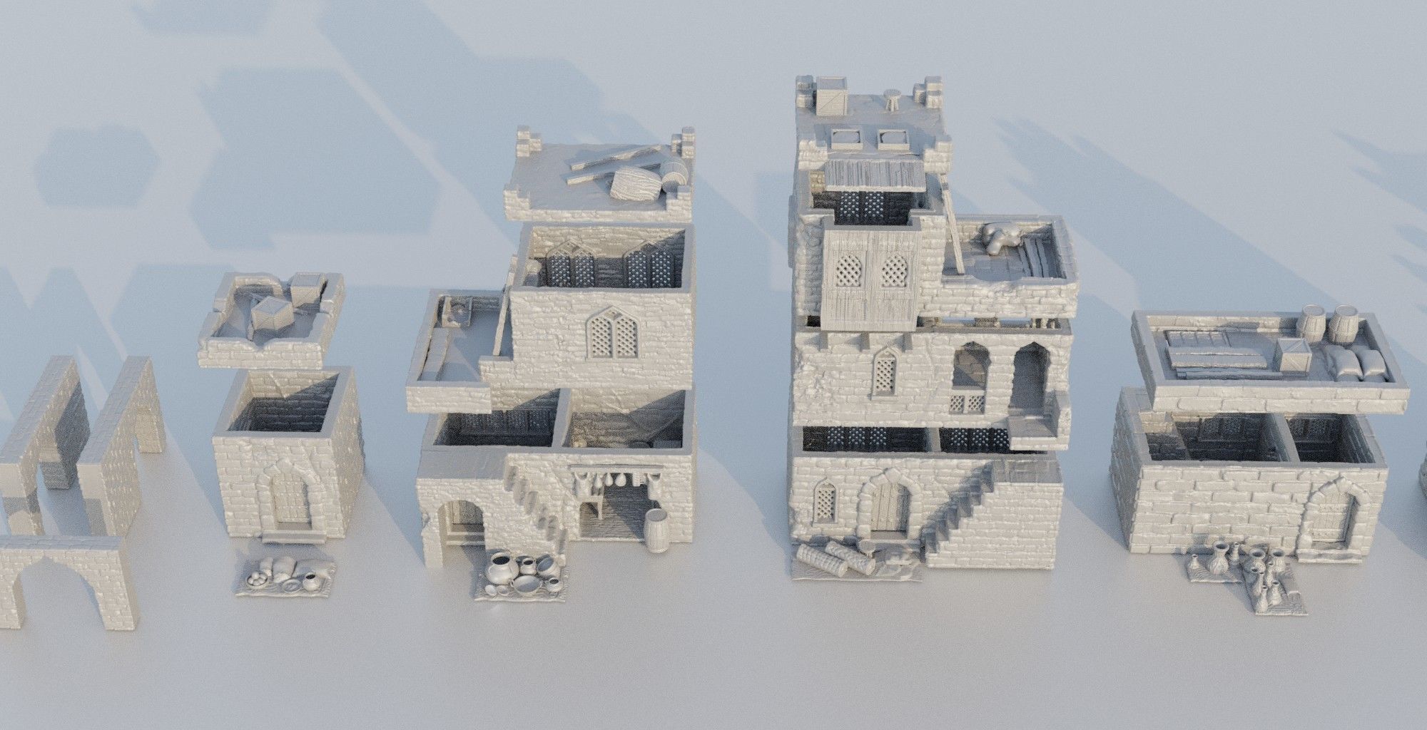 Desert Baazar District  Tabletop Terrain 28 mm 3D print model_10