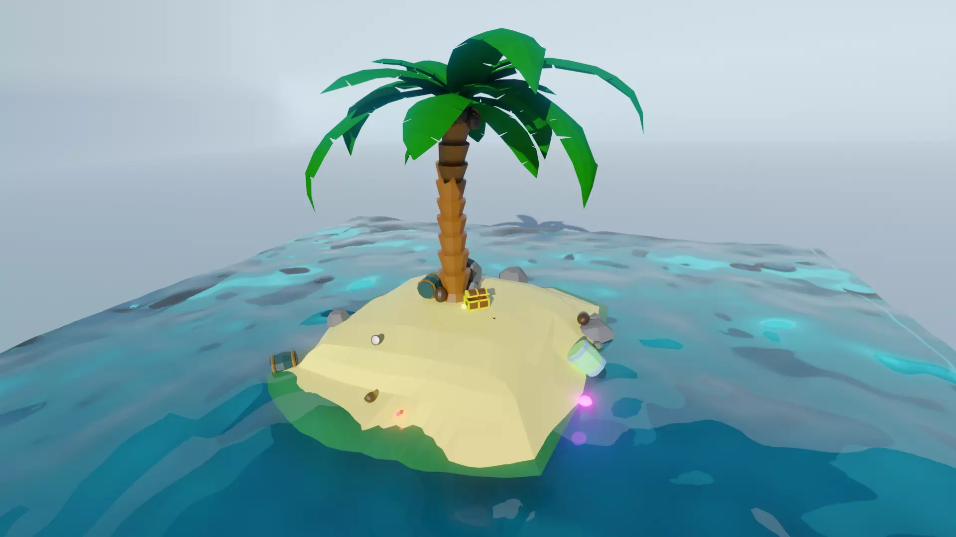 desert island Low-poly 3D model_0