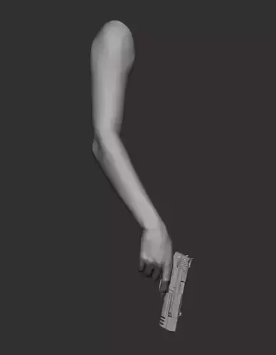 Female hand whith gun Free 3D model