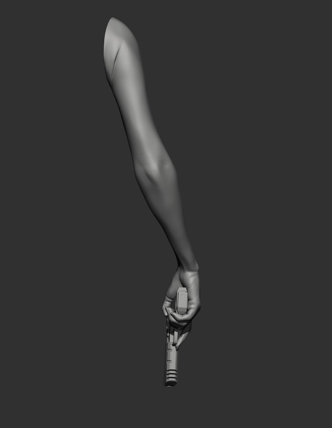 Female hand whith gun Free 3D model_2