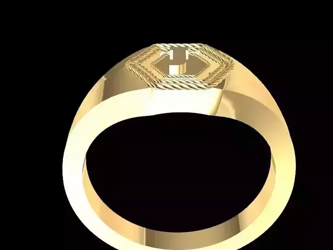 j hexagon signet ring stl verified 
