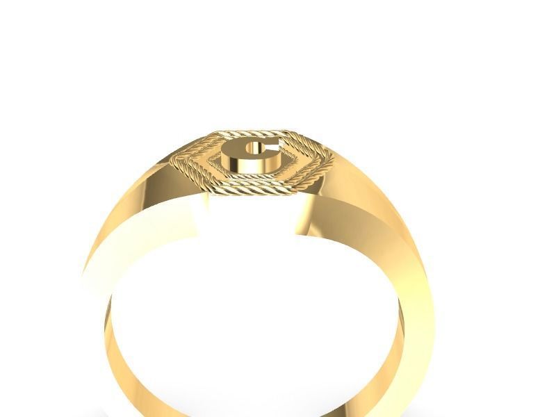 c hexagon signet ring stl verified 3D print model_1