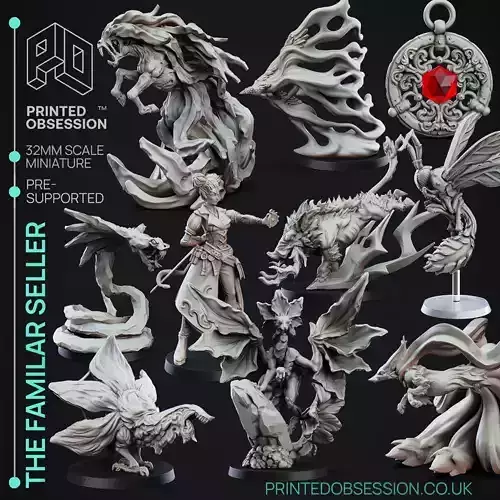 Elemental Familiars - 11 model Value Pack - 3d Printable Minis 3D print model