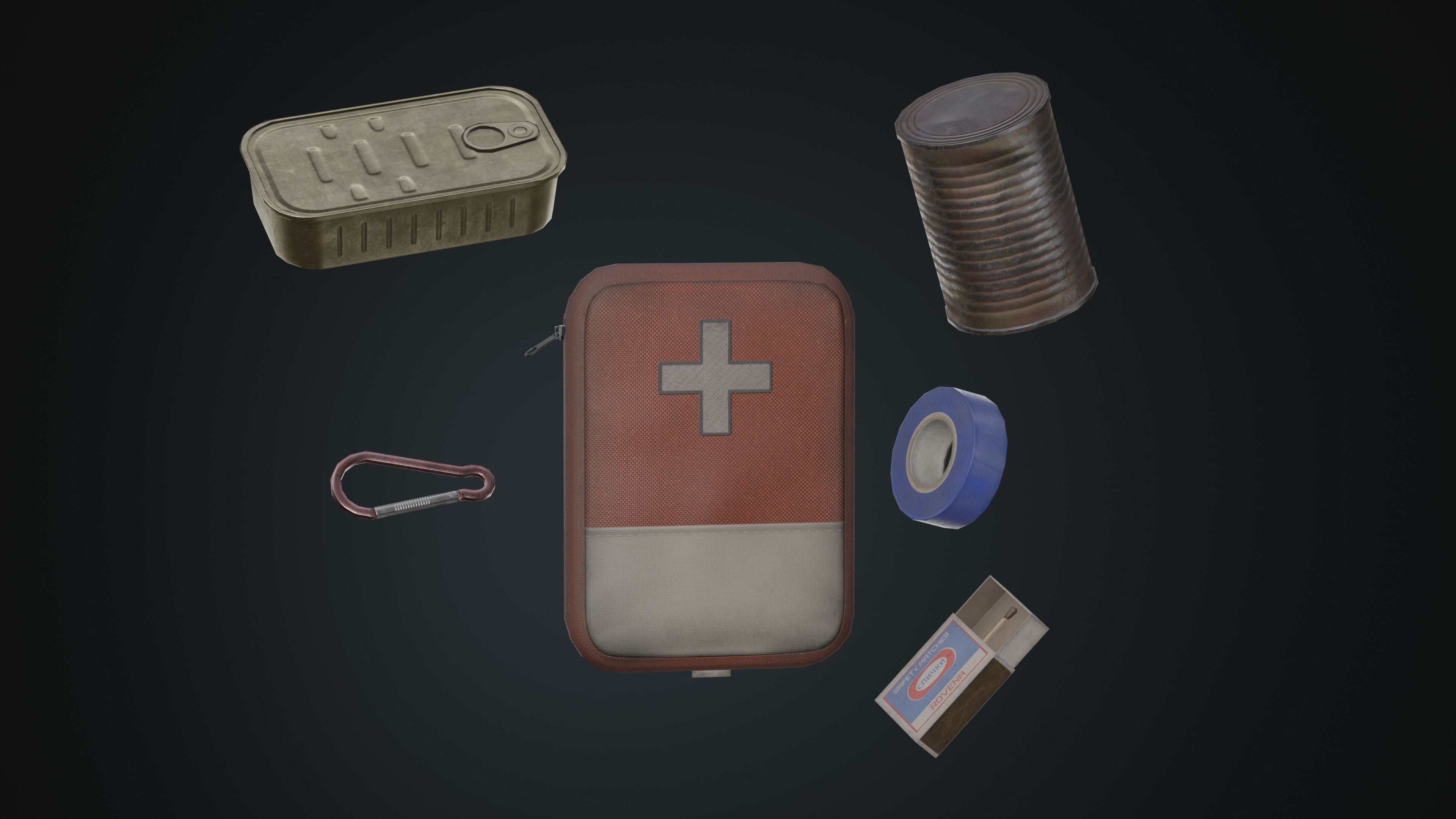 Survival Items Pack Low-poly 3D model_1