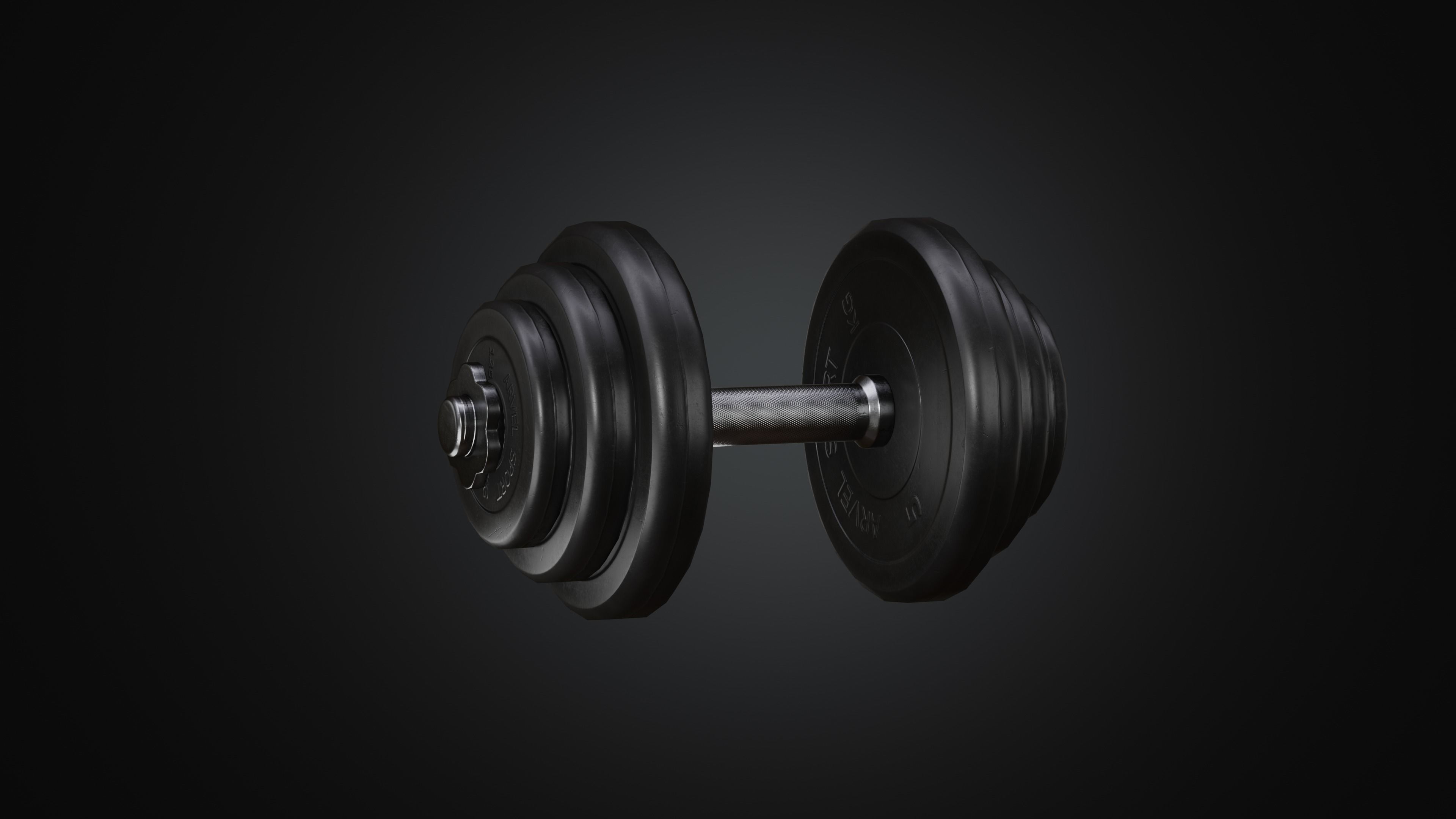 Dumbbell pair of dumbbells Low-poly 3D model_6