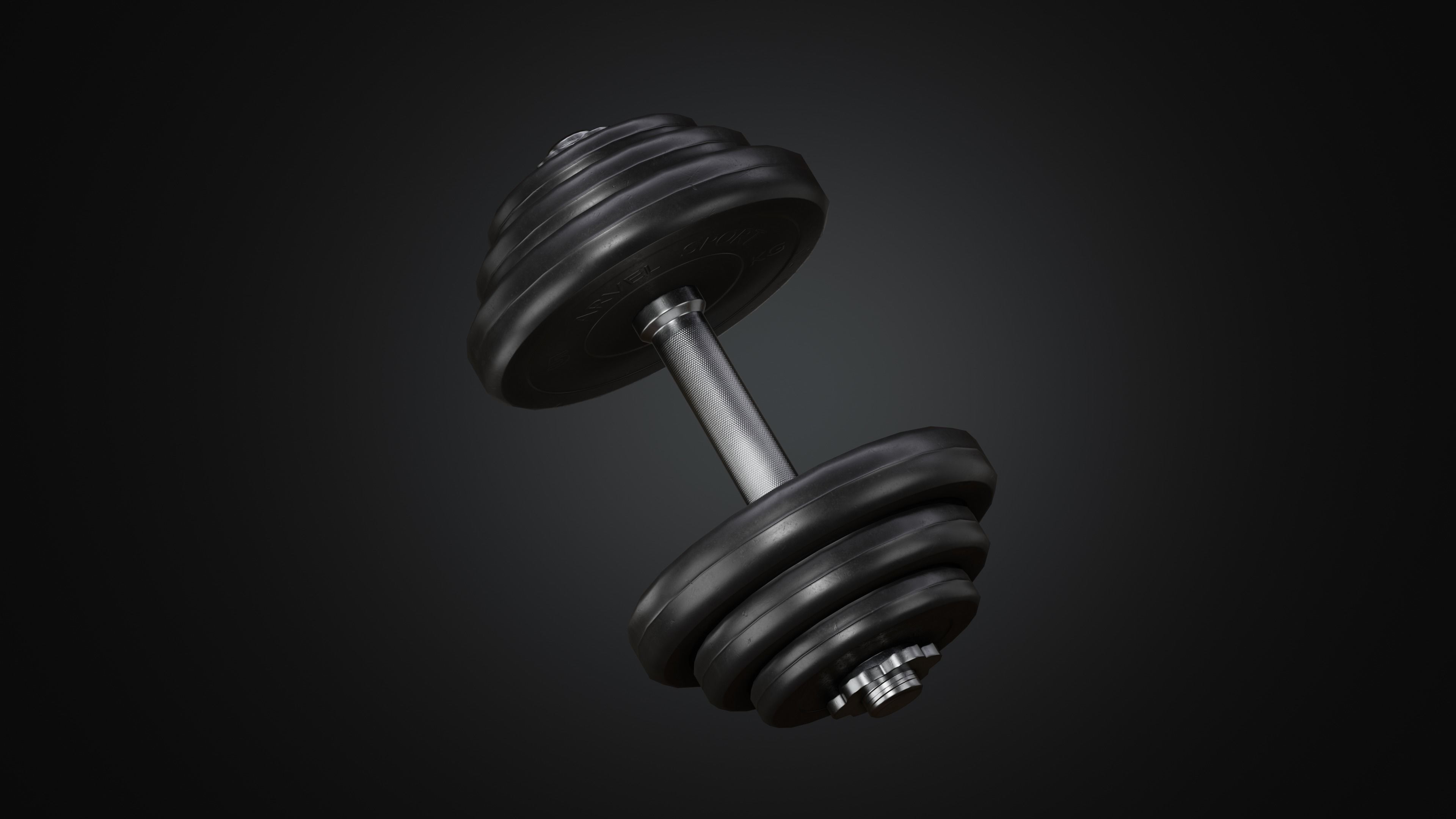 Dumbbell pair of dumbbells Low-poly 3D model_1
