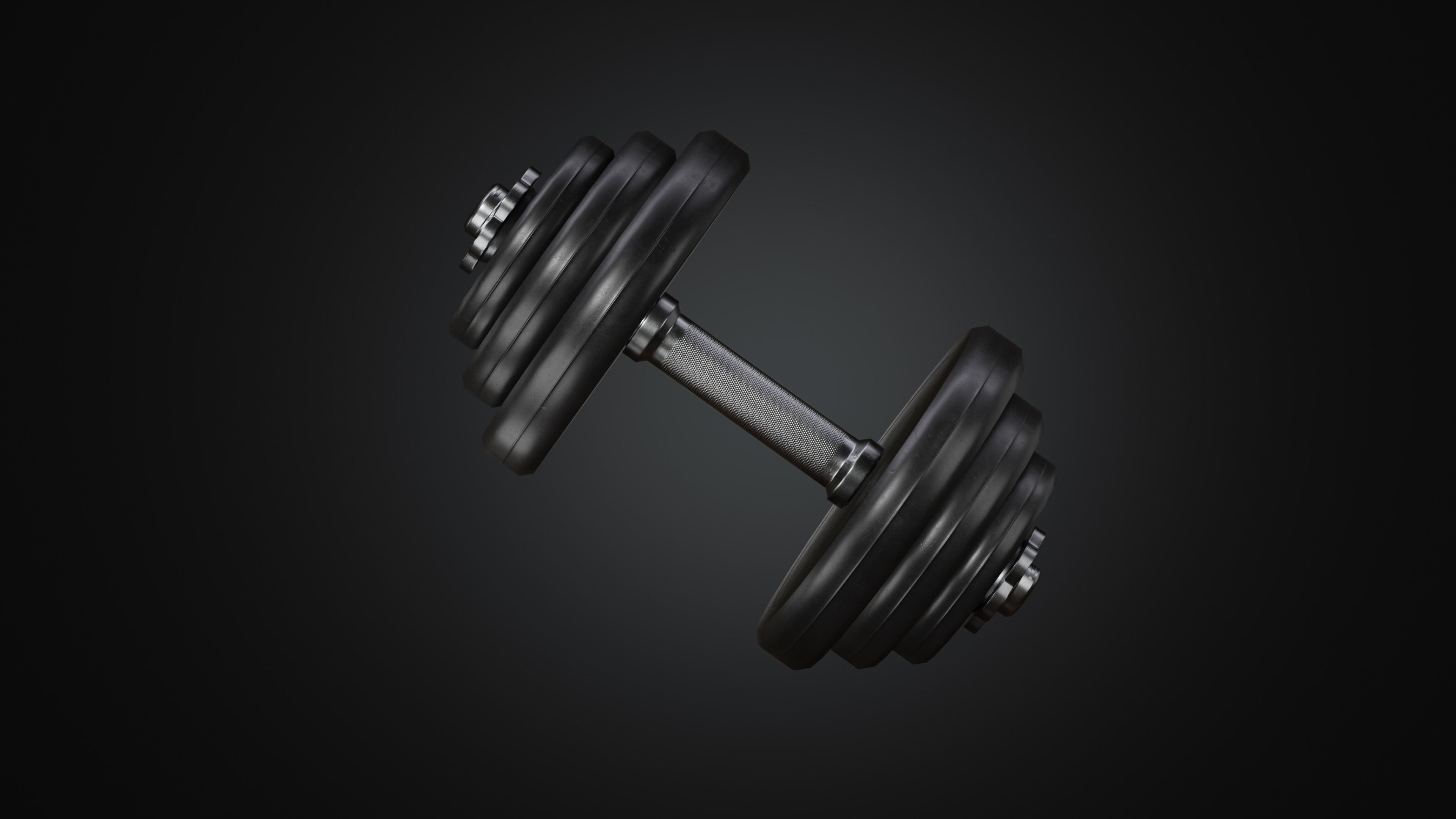 Dumbbell pair of dumbbells Low-poly 3D model_2