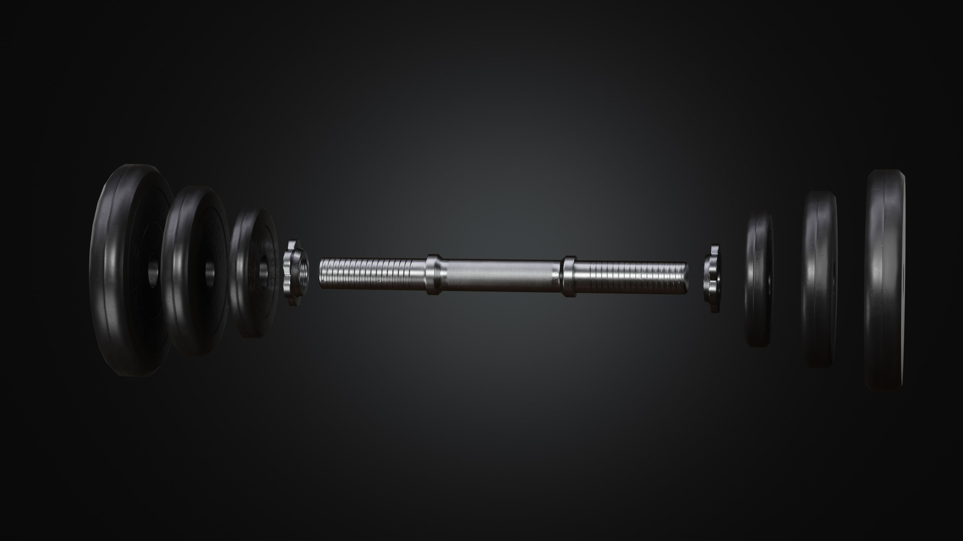Dumbbell pair of dumbbells Low-poly 3D model_3