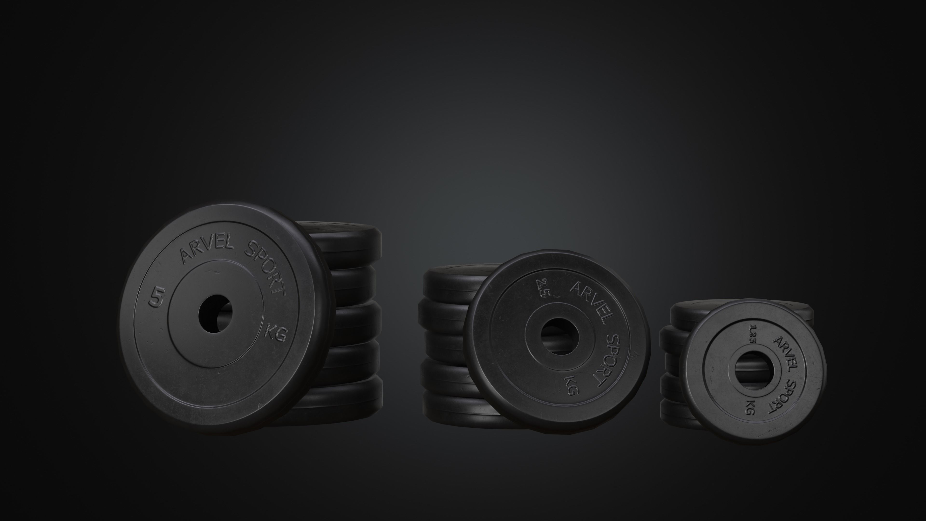 Dumbbell pair of dumbbells Low-poly 3D model_4