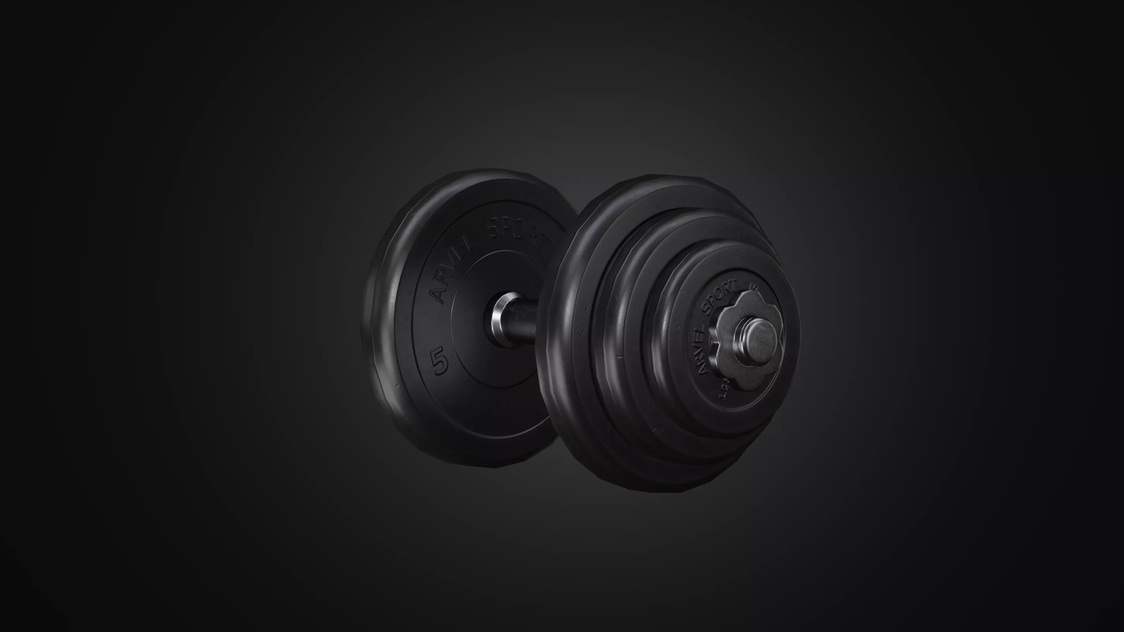 Dumbbell pair of dumbbells Low-poly 3D model_0