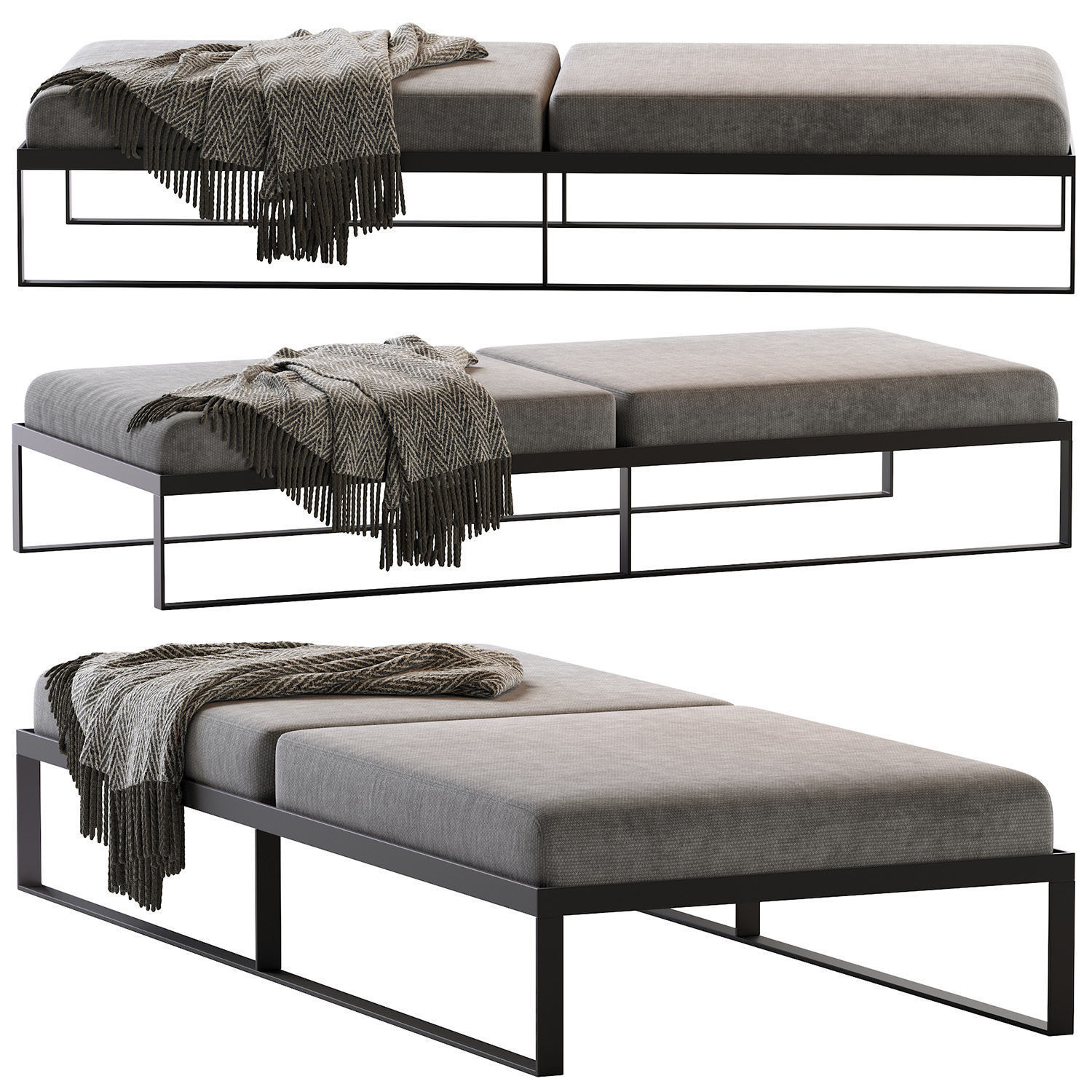 Garden Easy Daybed 3D model_29