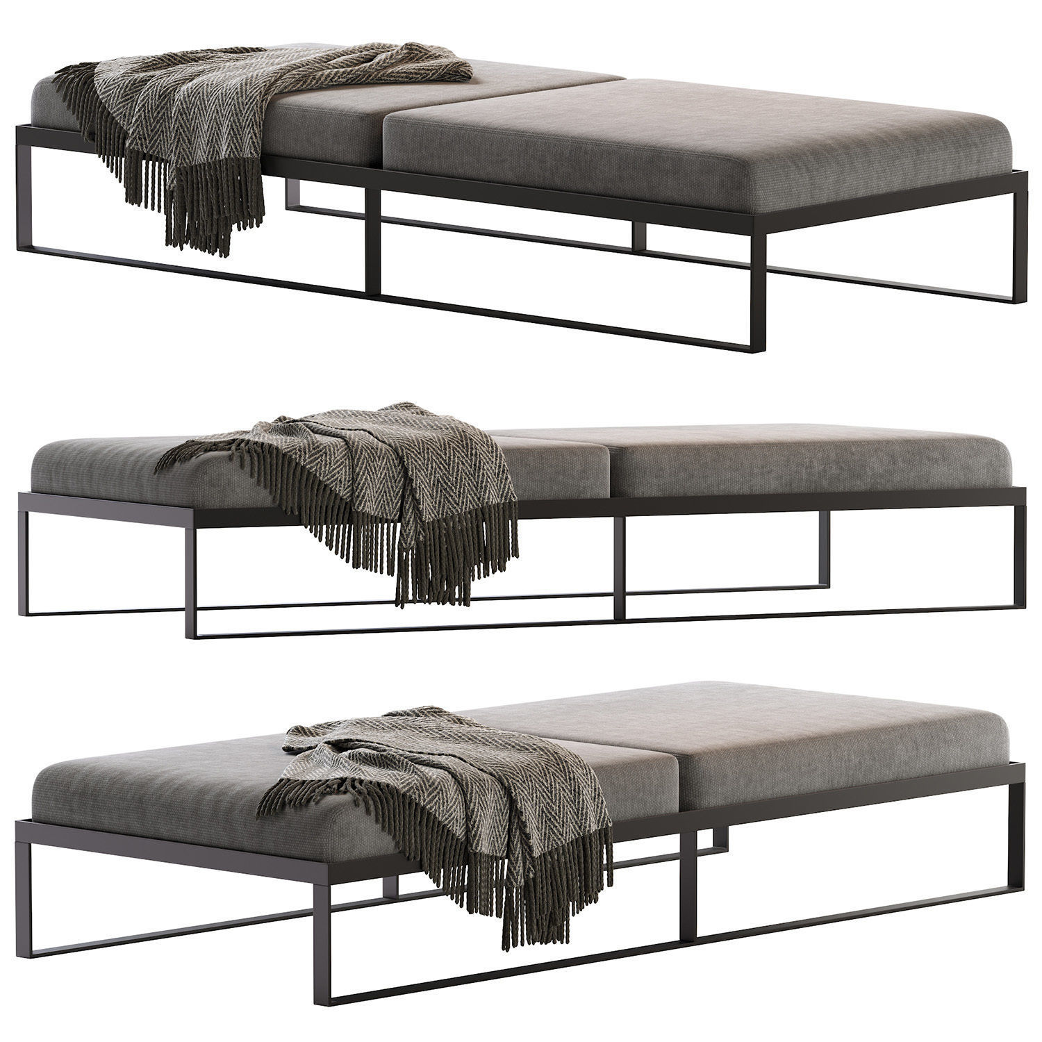 Garden Easy Daybed 3D model_25