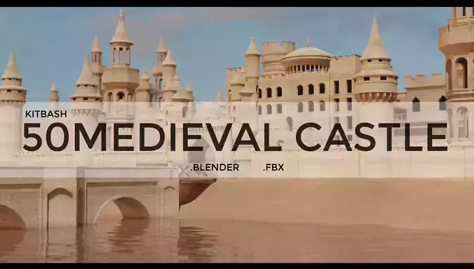 50 KITBAHS Medieval Castle 3D model
