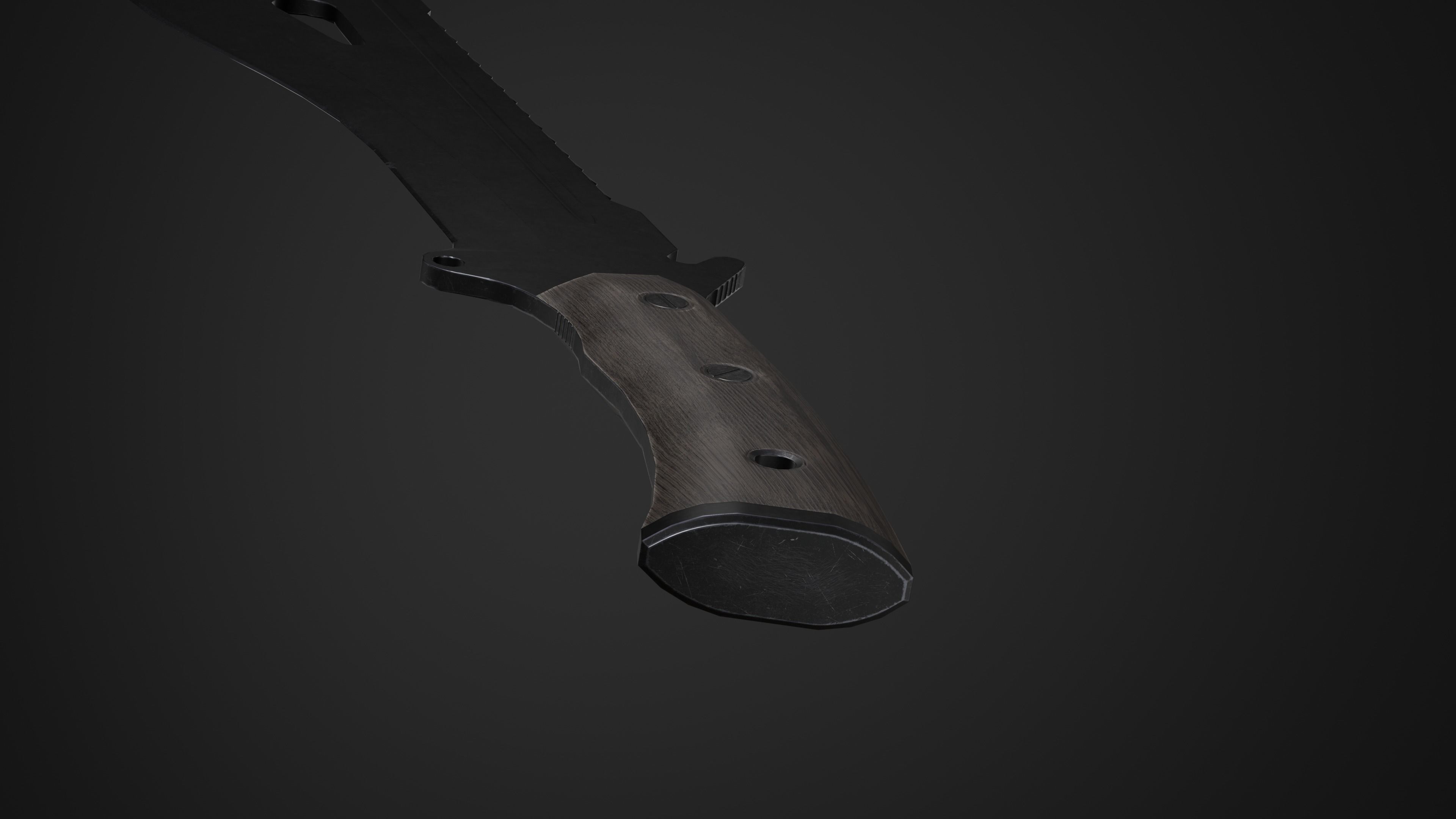 Machete knife Low-poly 3D model_12