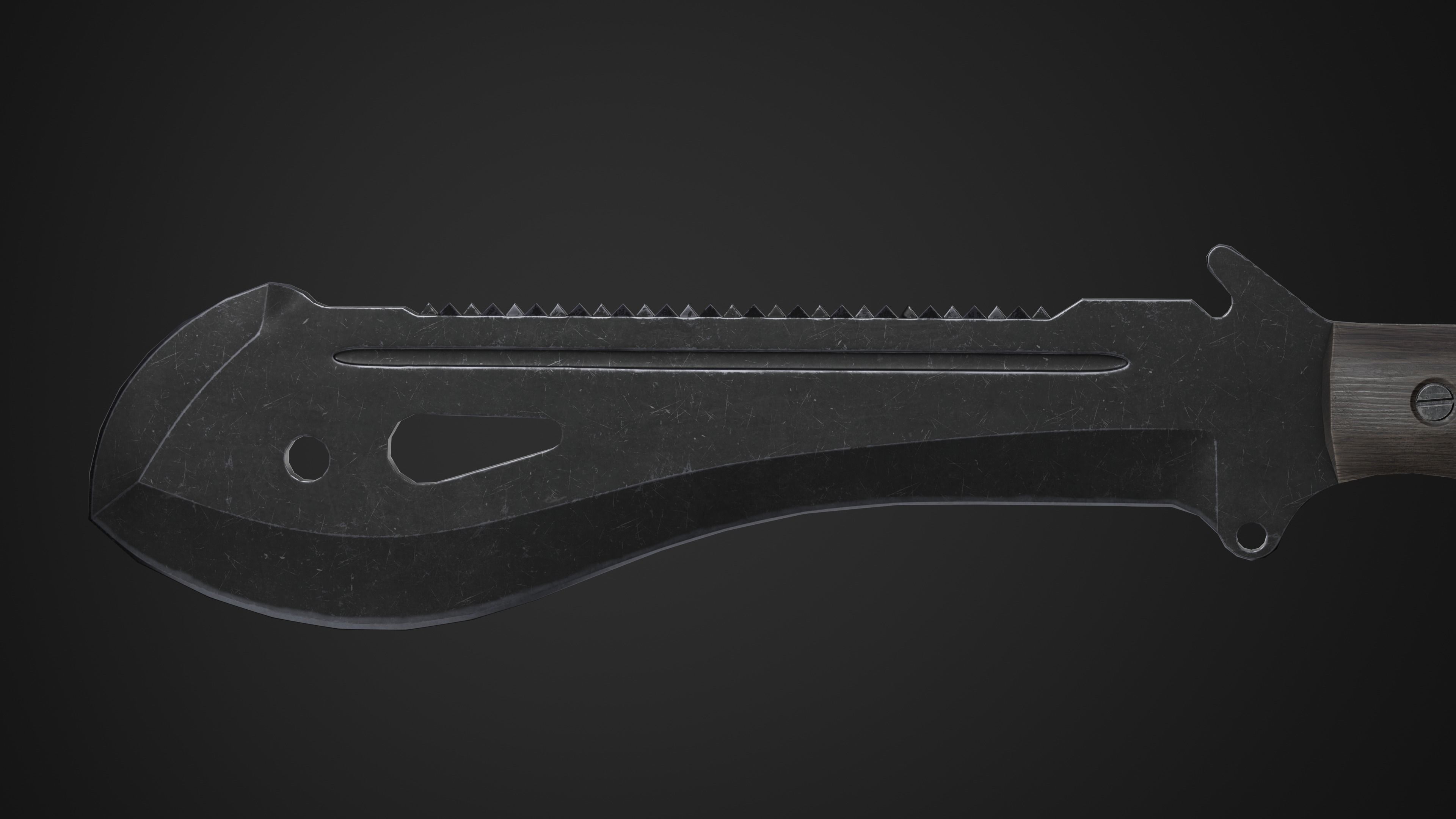 Machete knife Low-poly 3D model_10