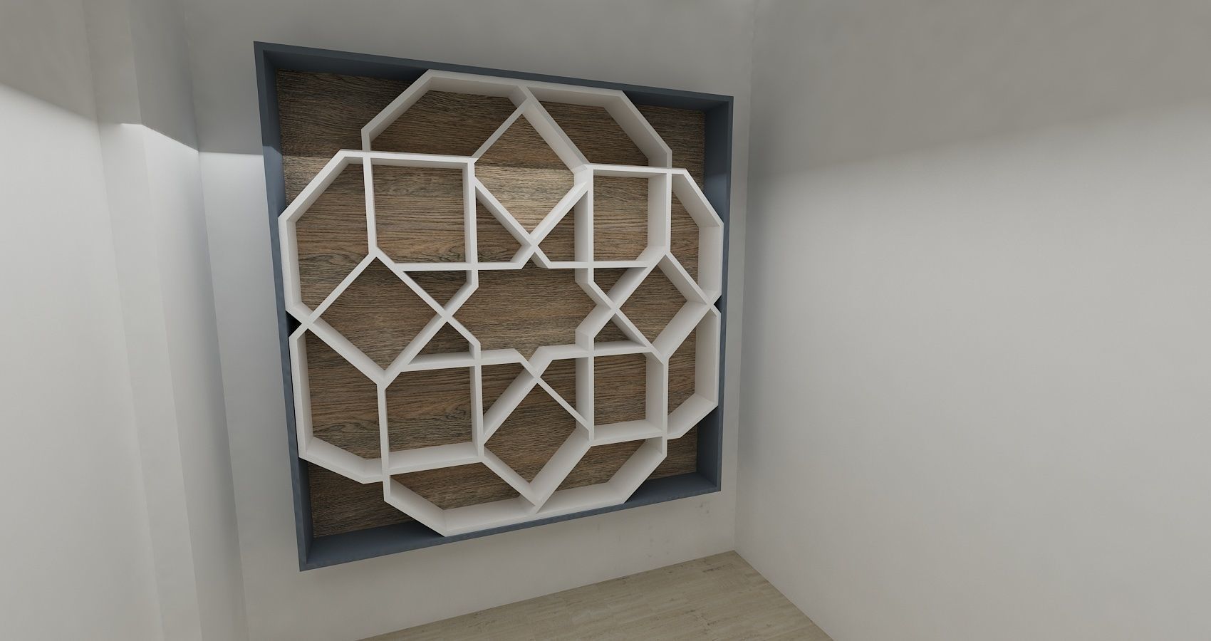 decor geometric wall shelf 3D model_1