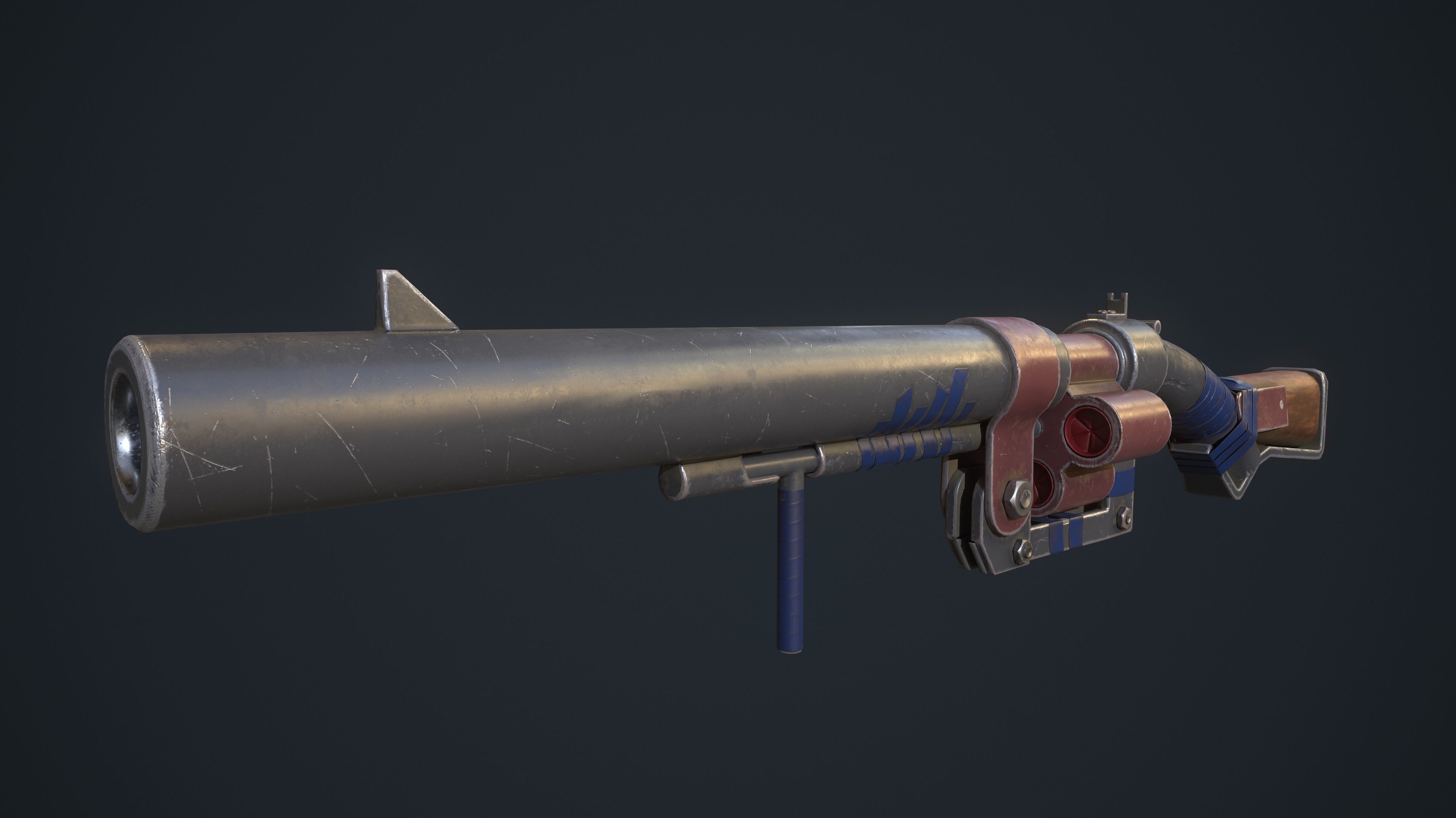 Handmade Shotgun Low-poly 3D model_6