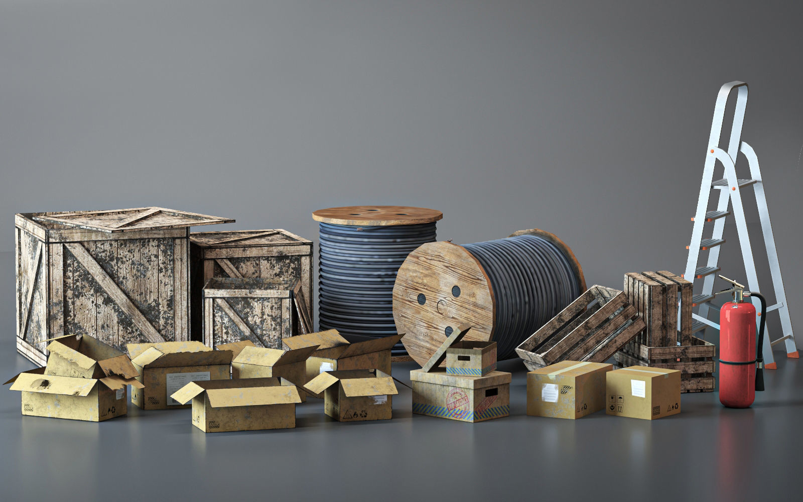 Warehouse lowpoly Bundle VOL 1 Low-poly 3D model_12