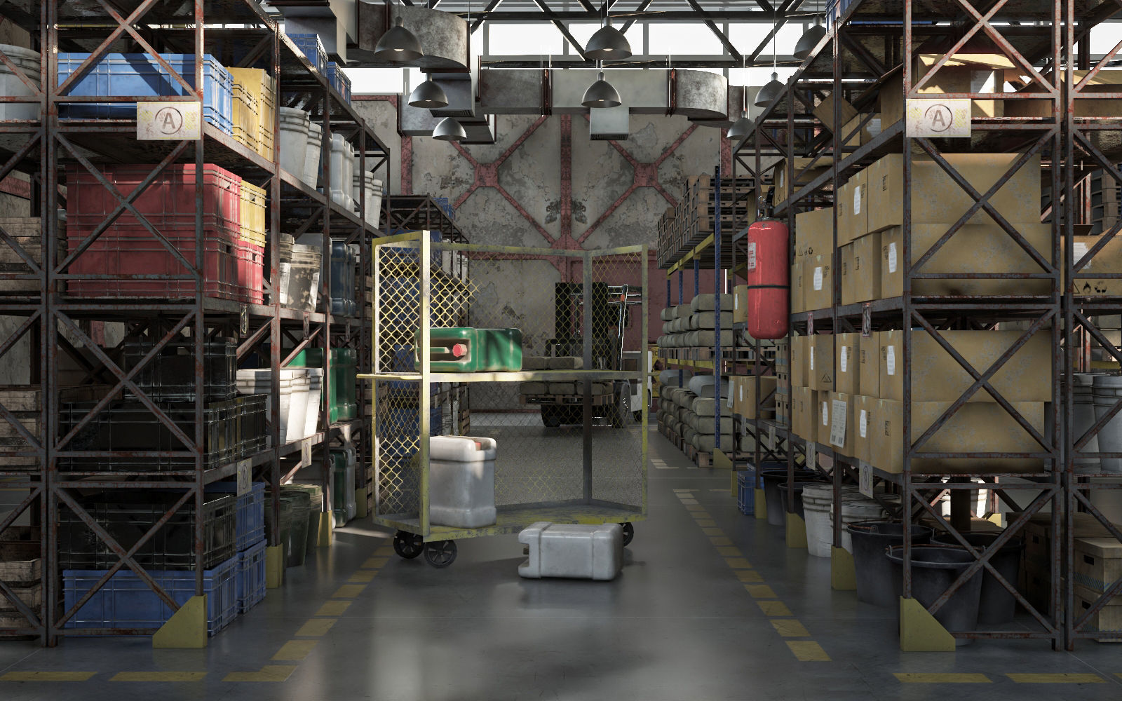 Warehouse lowpoly Bundle VOL 1 Low-poly 3D model_7