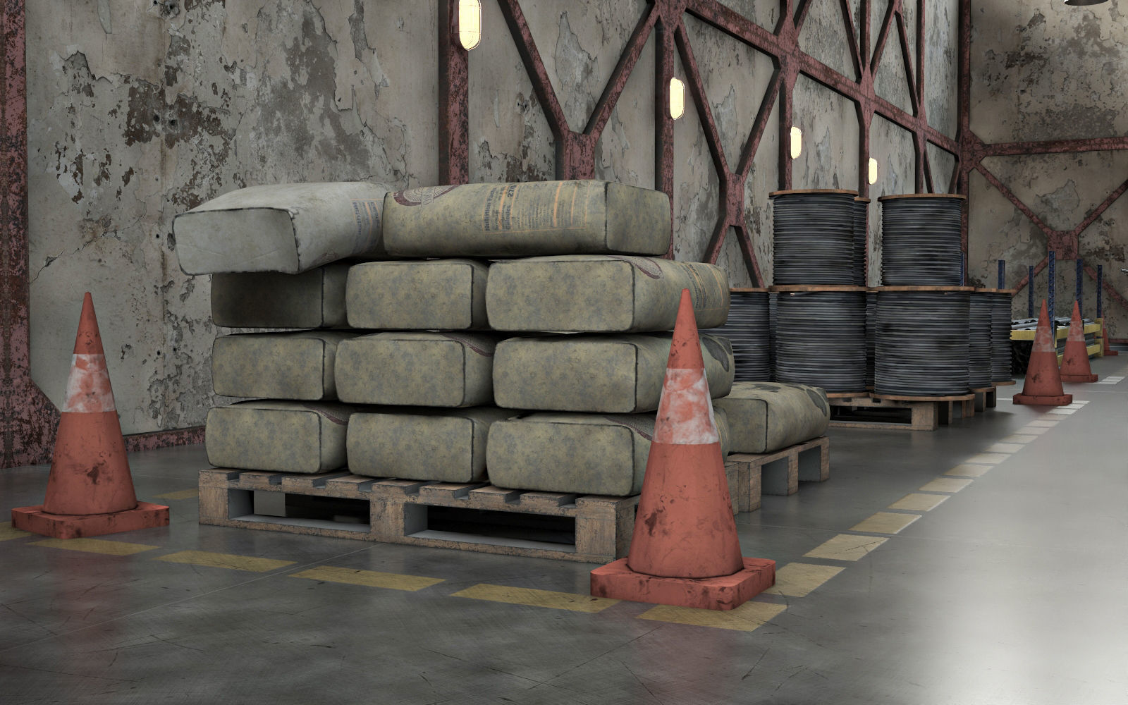 Warehouse lowpoly Bundle VOL 1 Low-poly 3D model_5