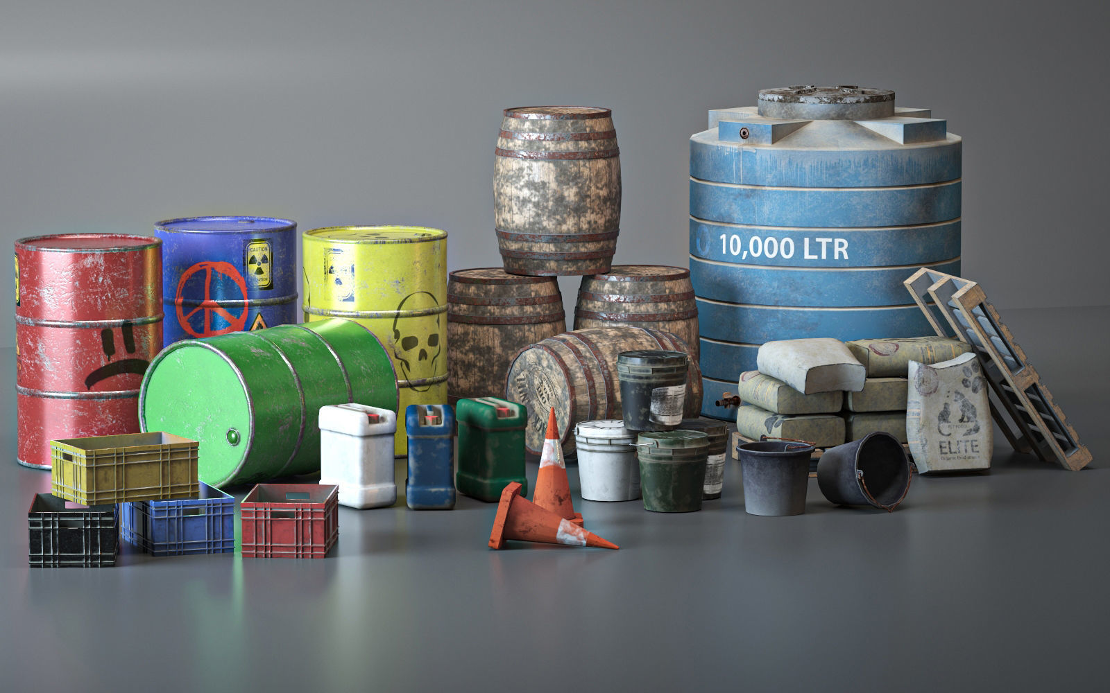 Warehouse lowpoly Bundle VOL 1 Low-poly 3D model_11