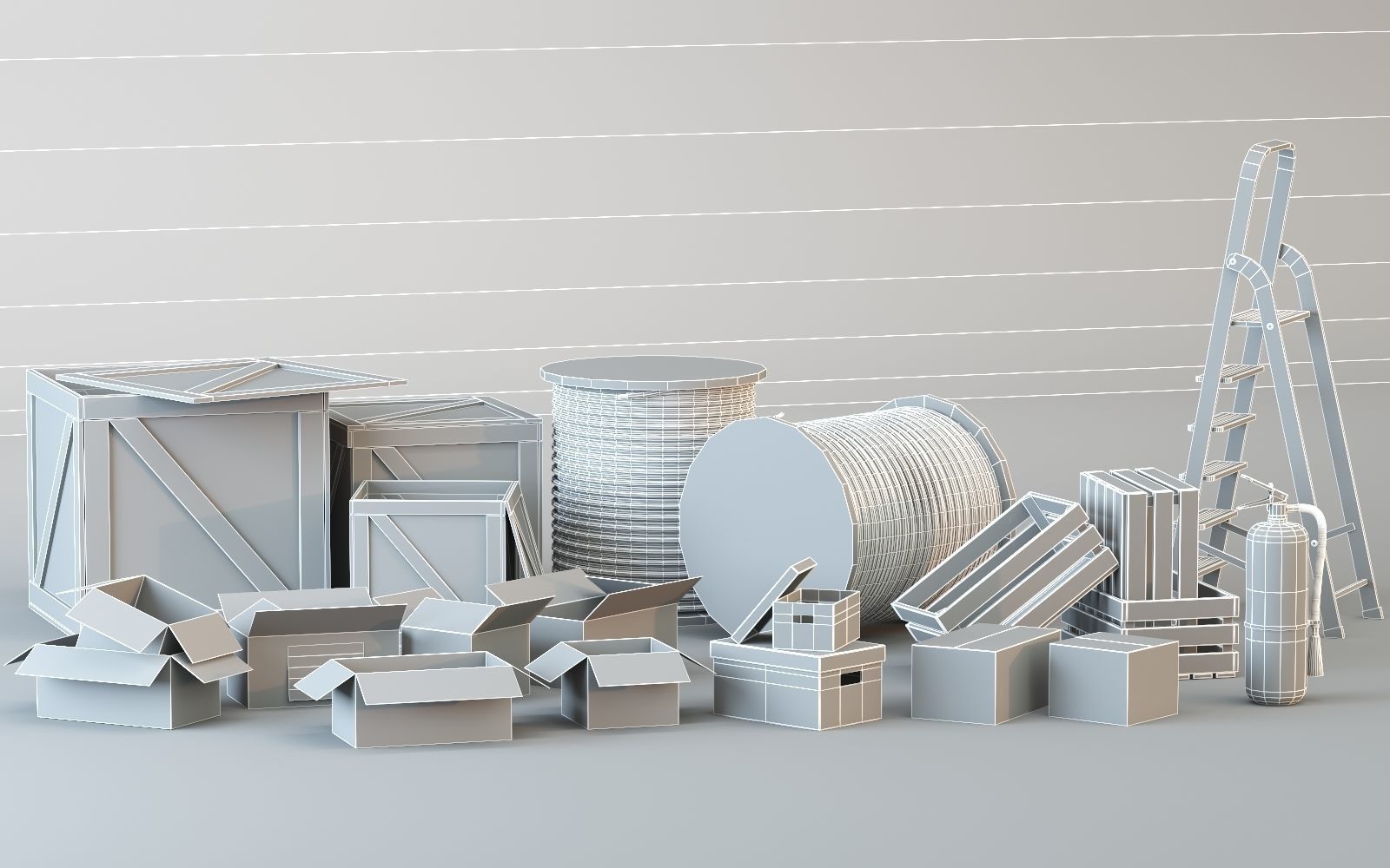 Warehouse lowpoly Bundle VOL 1 Low-poly 3D model_23