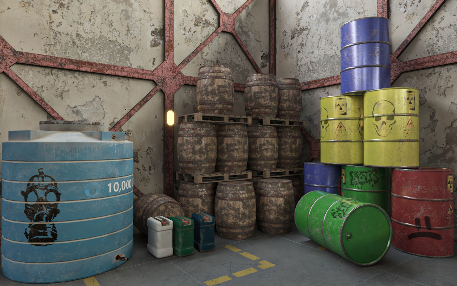 Warehouse lowpoly Bundle VOL 1 Low-poly 3D model_2