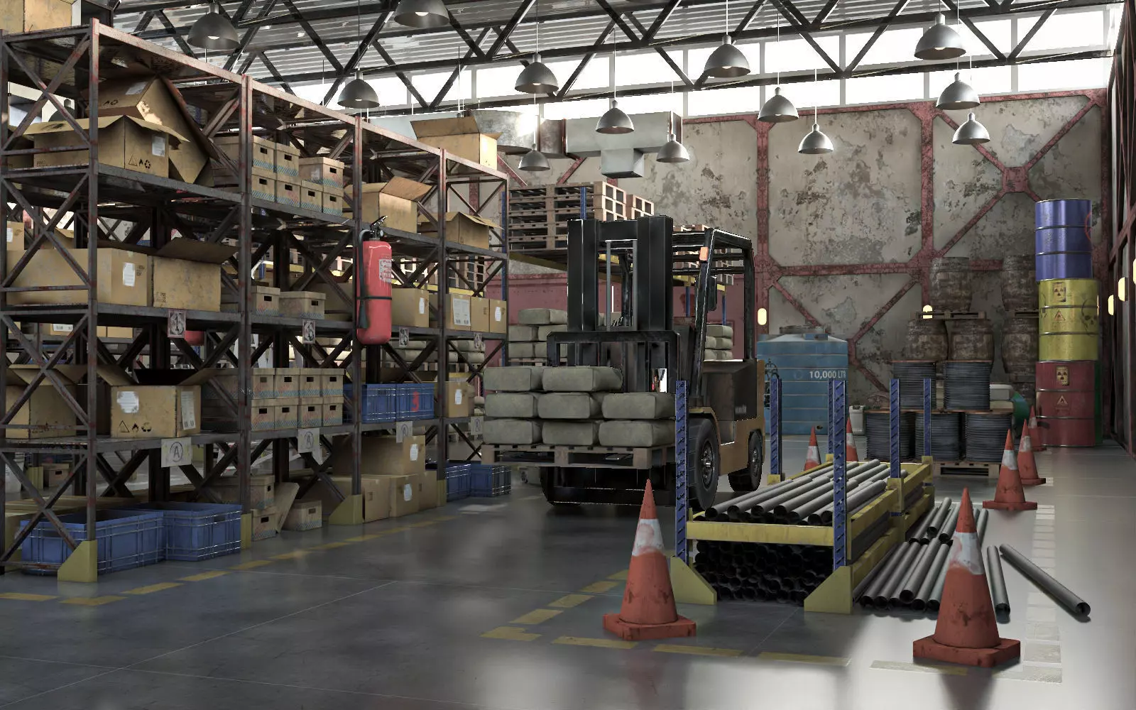 Warehouse lowpoly Bundle VOL 1 Low-poly 3D model_0