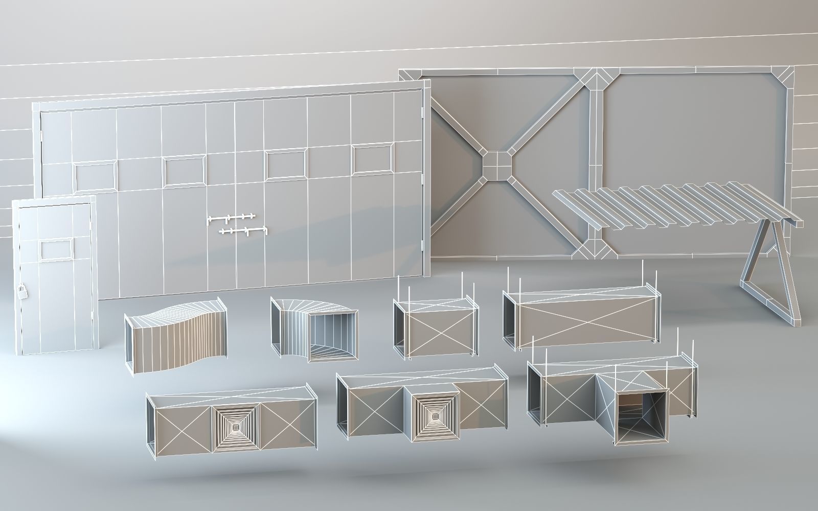 Warehouse lowpoly Bundle VOL 1 Low-poly 3D model_24