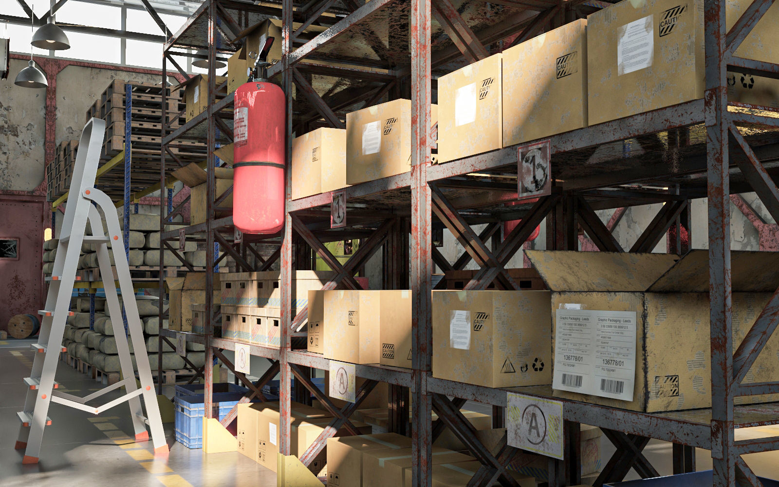 Warehouse lowpoly Bundle VOL 1 Low-poly 3D model_3