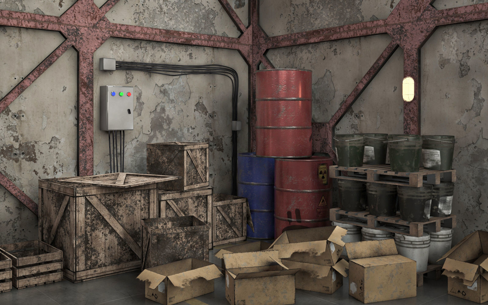 Warehouse lowpoly Bundle VOL 1 Low-poly 3D model_8