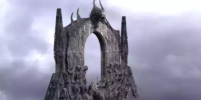 Medieval Portal Dantes Hell inferno Doorway 1  3D model