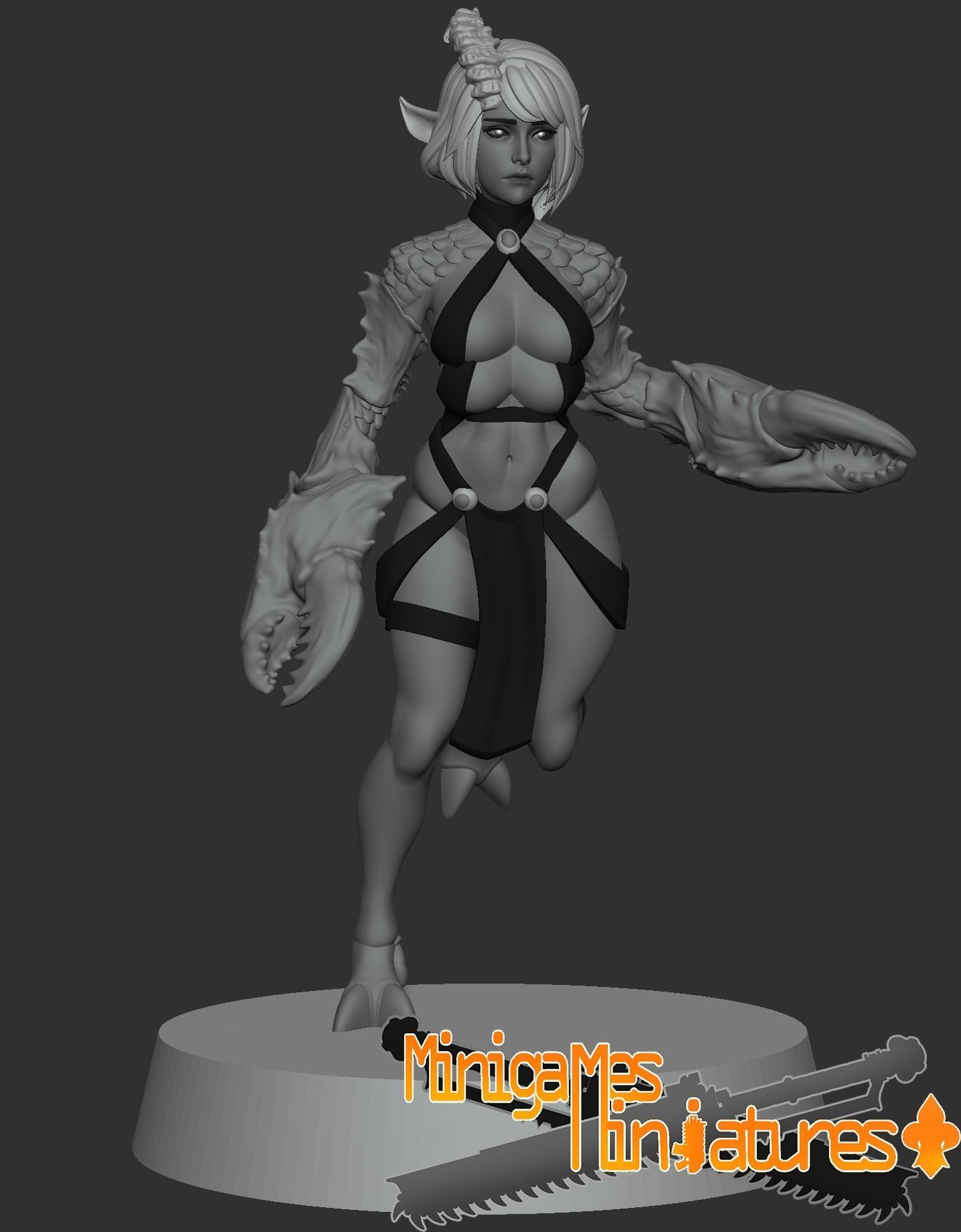 Demonesses anime figurines 3D print model_8