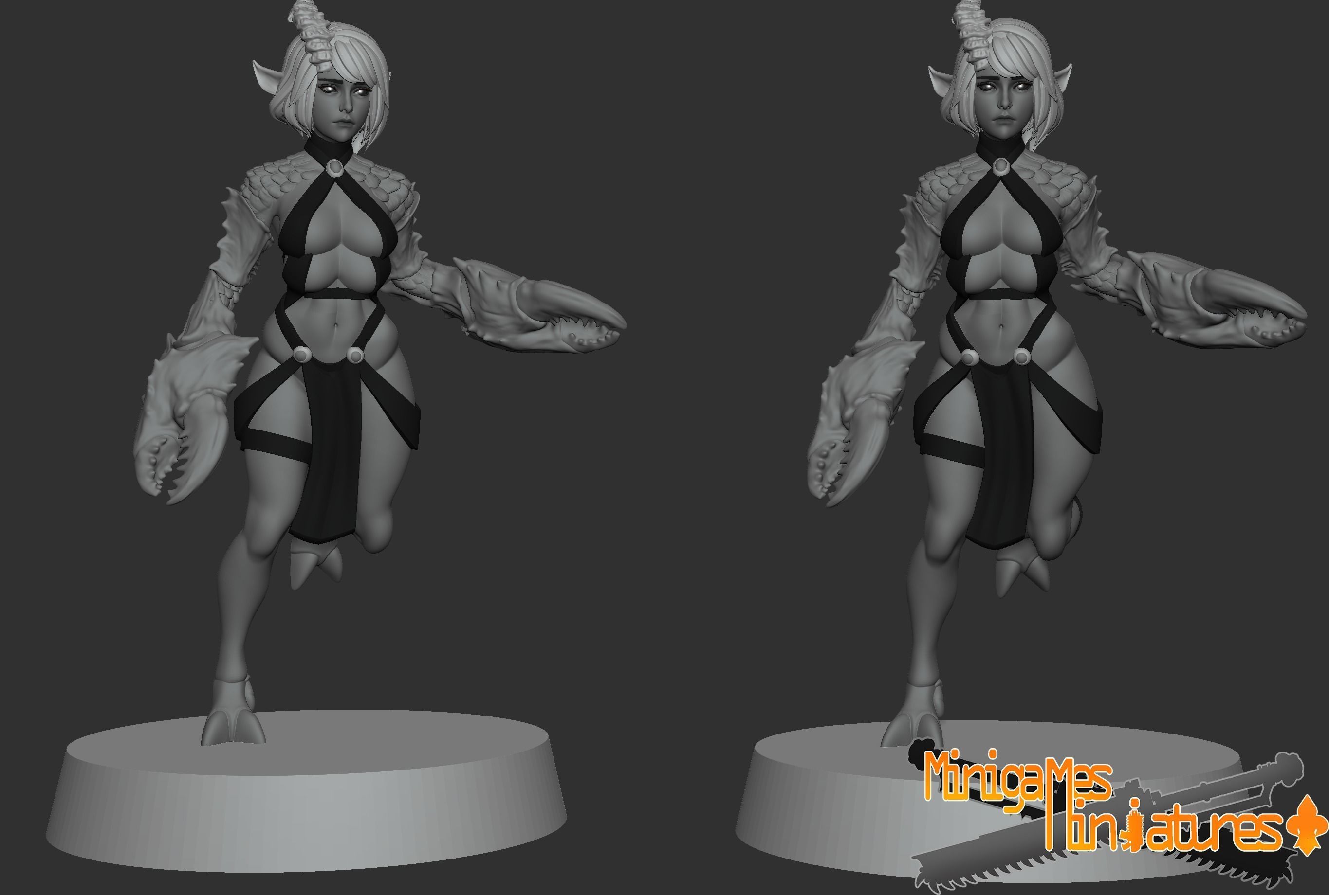 Demonesses anime figurines 3D print model_2