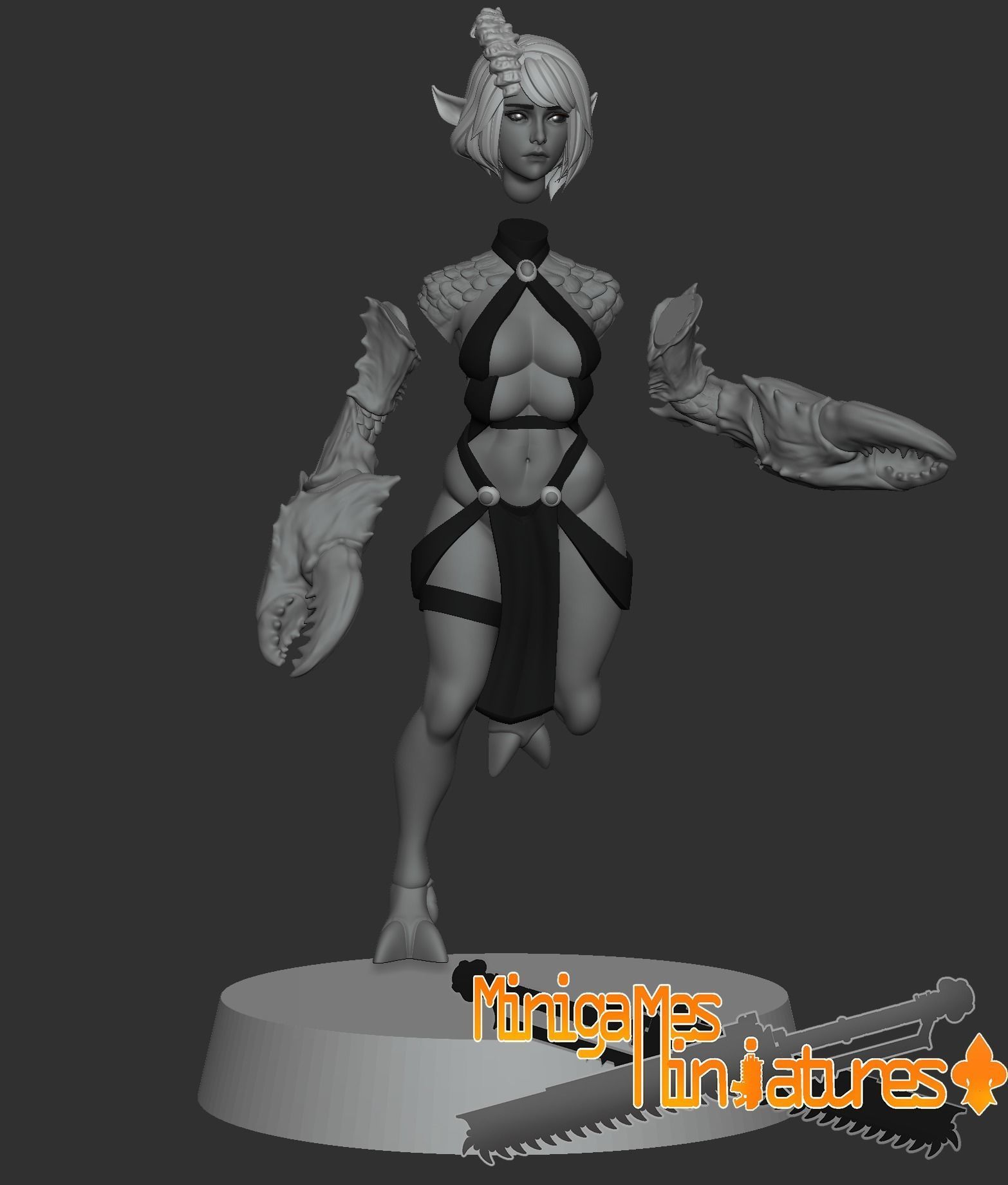 Demonesses anime figurines 3D print model_9