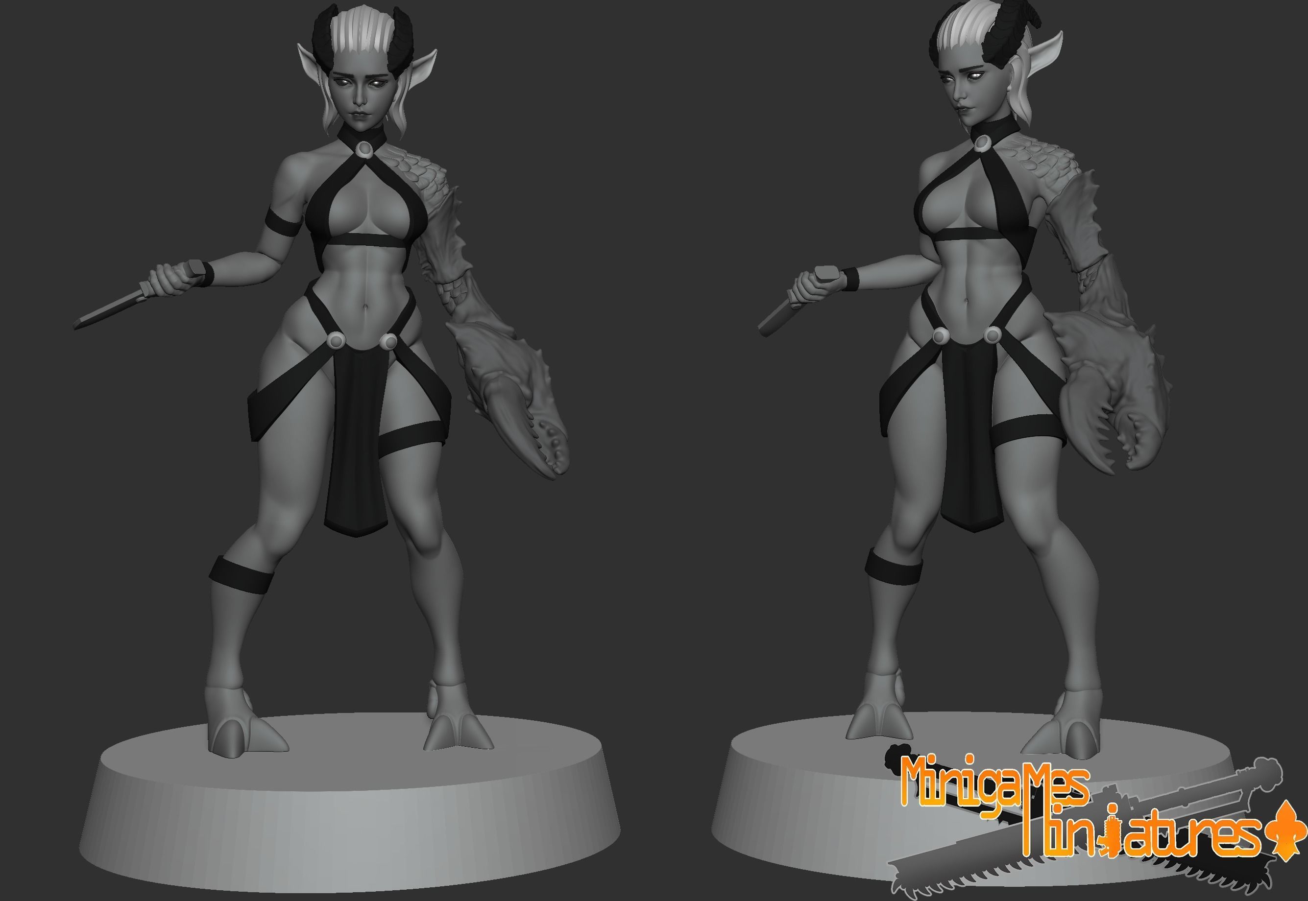 Demonesses anime figurines 3D print model_1