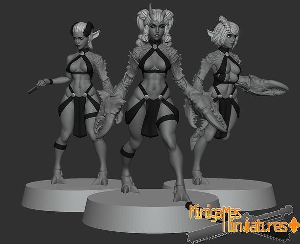 Demonesses anime figurines 3D print model
