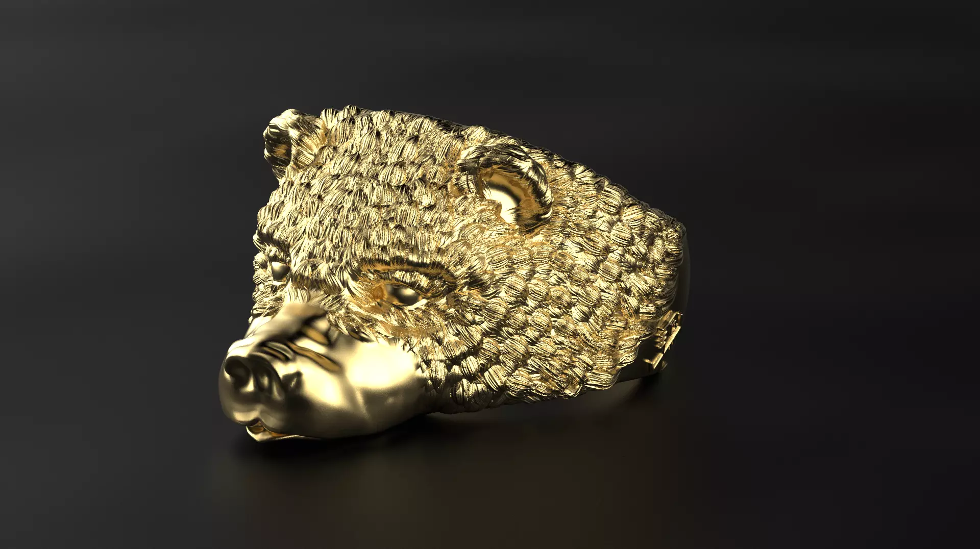 Bear ring with old slavonic runes 3D print model