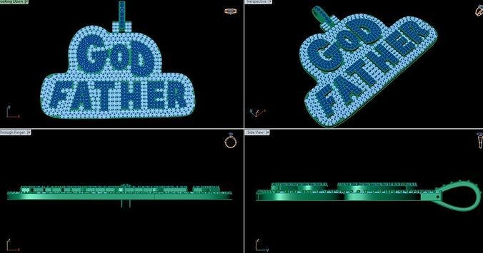 God Father Hip Hop Pendant  3D print model