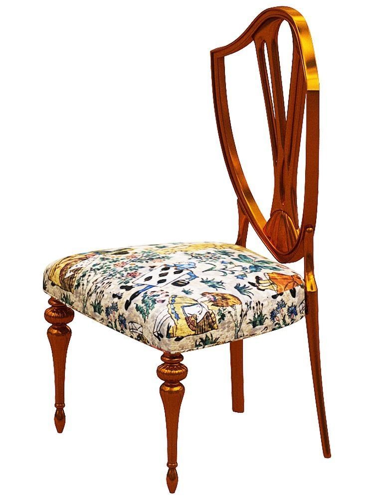 classical Dining set Low-poly 3D model_14